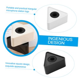 ORFOFE 4pcs Triangle Shaped Abs Microphone Station Logo Flags for Interviews Creative Design with Large Logo Area for Reporters and Interviewers