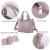 GOQUFOY Small Nylon Tote Bag for Women with Zipper Pockets