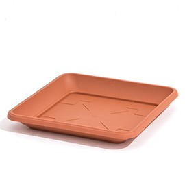Terra-cotta colour plastic saucer TERRA SQUARE 34 cm stand for flower pot