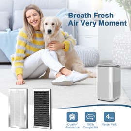 MA-15 Replacement Filter Compatible with Air Puri-fier 15 Series, H13 True HEPA and Activated Carbon, 3 in 1 with Pre-Filters 4 Pack