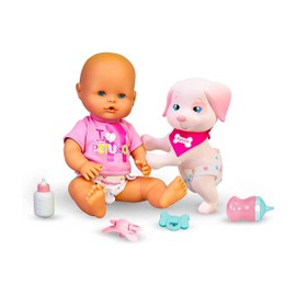 Nenuco & Petuco Baby Doll with Companion Puppy, Accessories for Baby and Puppy, 14" Doll