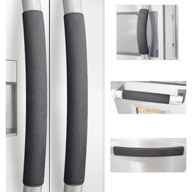 Refrigerator Door Handle Covers, Set of 5, Non-Slip Appliance Handle Covers, Washable Fridge Handle Covers, Keep Your Kitchen Clean, Freezer Microwave Oven Dishwasher Handle Protector(Black)