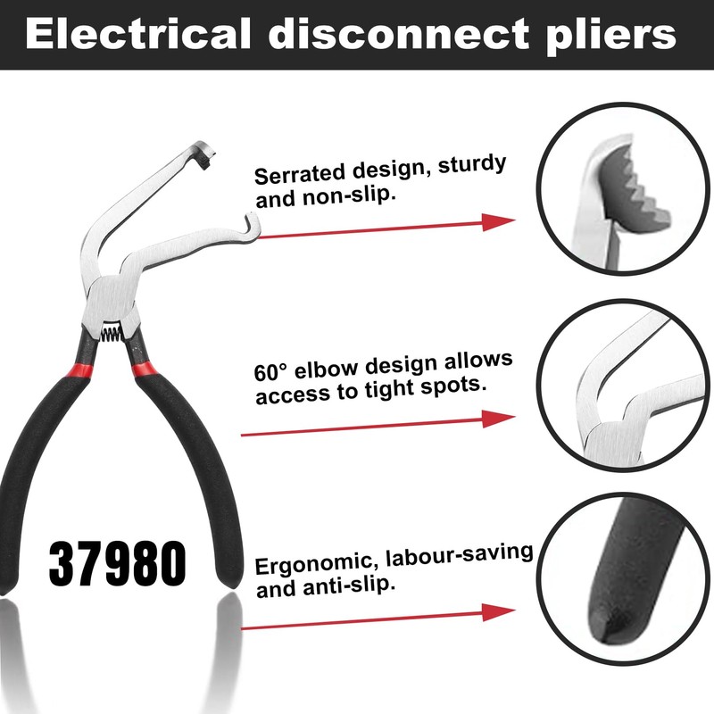 SecureElastic Electrical Disconnect Pliers 37980, Electrical Connector Separator 13120, 8in