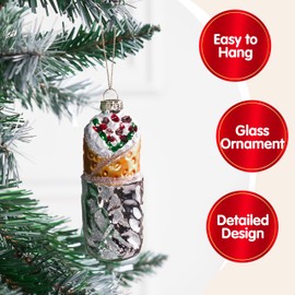 Joiedomi Christmas Burrito Glass Ornament, Xmas Glass Blown Food Ornament Presents for Christmas Tree Decoration, Fast Food Ornament for Xmas Gift Party Favor Party Supplies Indoor Decoration
