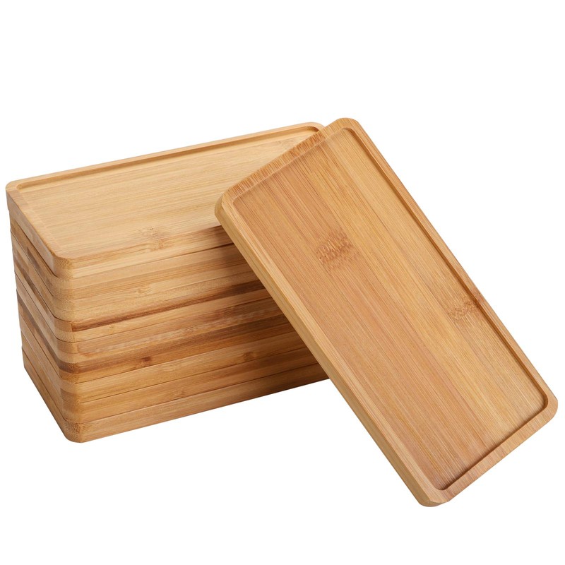 yarlung 10 Pack Small Bamboo Saucers, 7 Inch Plant Saucers