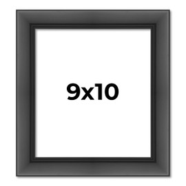 9x10 Frame Black Picture Frame - Complete Modern Photo Frame Includes UV Acrylic Shatter Guard Front, Acid Free Foam Backing Board, Hanging Hardware Wood Wall Frames for Family Photos - no Mat