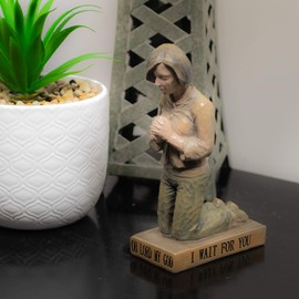Dicksons I Wait for You Praying Woman Goldtone 6 x 3.5 Resin Decorative Tabletop Figurine
