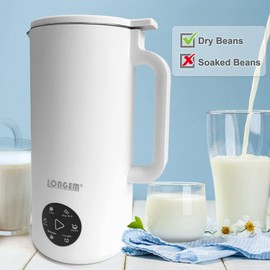 Soybean Milk Machine 110V No Filter Automatic Heating 350ML Mini Soymilk Vegan Milk Maker(White)