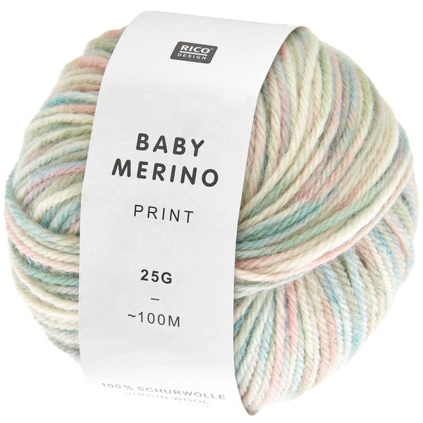 Rico Design Baby Merino Print Baby Wool, 25 g, 100