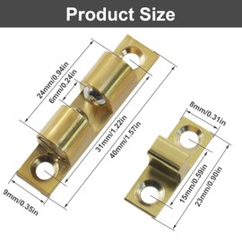 AKVIBG 4 Pack Ball Tension Roller Catch Latch, Brass Solid Cabinet Latches, 40x23mm Cabinet Catches for Home Improvement/DIY Enthusiasts, Silver