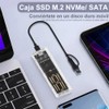 Sendowtek Caja de Disco Duro M.2, Carcasa SSD M.2 NVMe/SATA