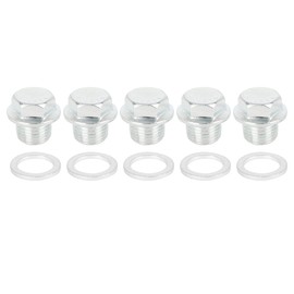 X AUTOHAUX 5 Sets Oil Drain Plug with Sealing Ring M16 x 1.5 Metal Oil Pan Drain Plug