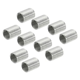 sourcing map Thread Reducing Nuts Insert M12 x 1 mm Male to M10 x 1 mm Fine Thread Socket Adapter 15 mm Long Pipe Fitting Transition Sleeve Reducer Pack of 10