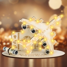 Wooden Birthday Money Gifts, LED Money Gifts, Packaging, Money Gift, Travel, Plane Gift, Wish Filler Money Gift, Travel Fund for Gifts, Weddings, Parties, Birthdays, Anniversaries