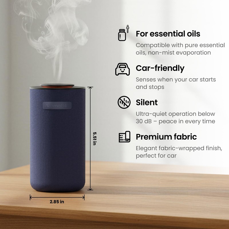 Aromabot Waterless Essential Oil Diffuser, Smart Portable Nebulizing Waterless Diffuser