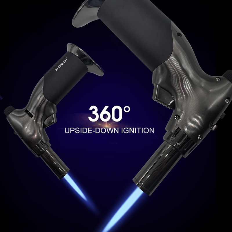 JOBON Torch Lighter, Double Flames Refillable Culinary Lighter with Continuous