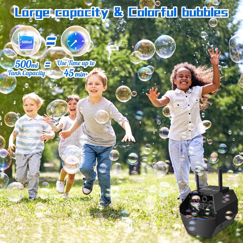 Theefun Portable Bubble Machine, Automatic Bubble Machine Children 500 ml