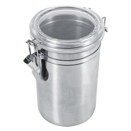 4pc Stainless Steel Canister Set with Clear Acrylic Lids & Clamp Airtight Durable & Stackable Food Storage Container for Kitchen Counter(XL)