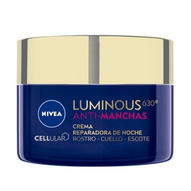 NIVEA Cellular Luminous630 Anti-Manchas Crema facial Reparadora de Noche para Mujer (50 ml), Enriquecido Con Ácido Hialurónico para una Piel Luminosa sin manchas por Edad, Solares ni Hormonales