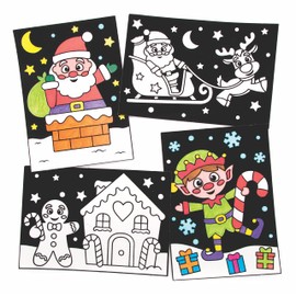 Baker Ross FC108 Coloring Pictures, Christmas Decorations, 10 Pieces Felt Craft Pictures DIY Craft Kit for Kids to Decorate and Display