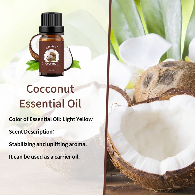 yethious Vanilla Coconut Essential Oil Set Coconut Oil Organic Vanilla
