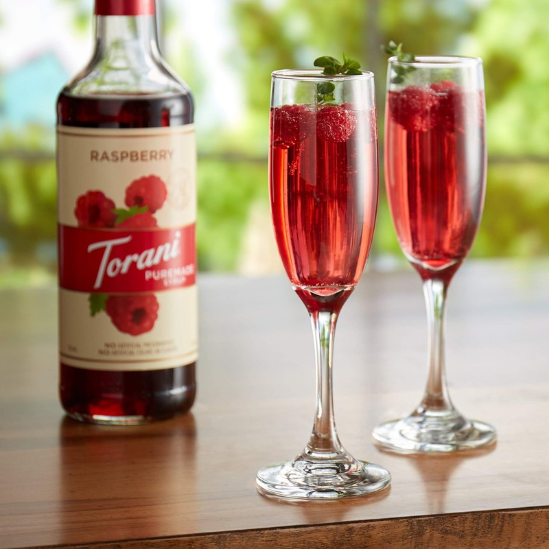Torani Puremade Syrup, Raspberry Flavor, Glass Bottle, Natural Flavors, 25.4
