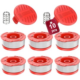 10 Pack String Trimmer Line Spool Replacement for Craftsman Weed Eater CMZST065 CMCST900 CMESTA900 CMESTE920 Grass Trimmer Auto Feed 0.065 Trimmer Line Spool Parts(6 Spools,2 Spool Caps,2 Springs)