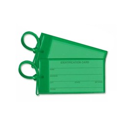 2 Green Luggage Tags - Made in USA