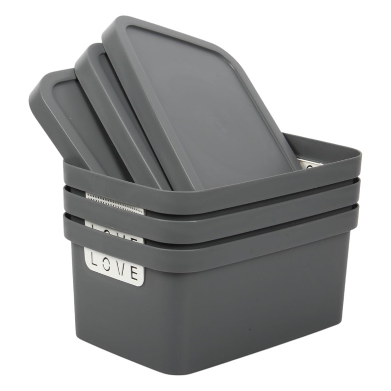 Jolie Max Plastic Storage Boxes with Lid, 3 Set of