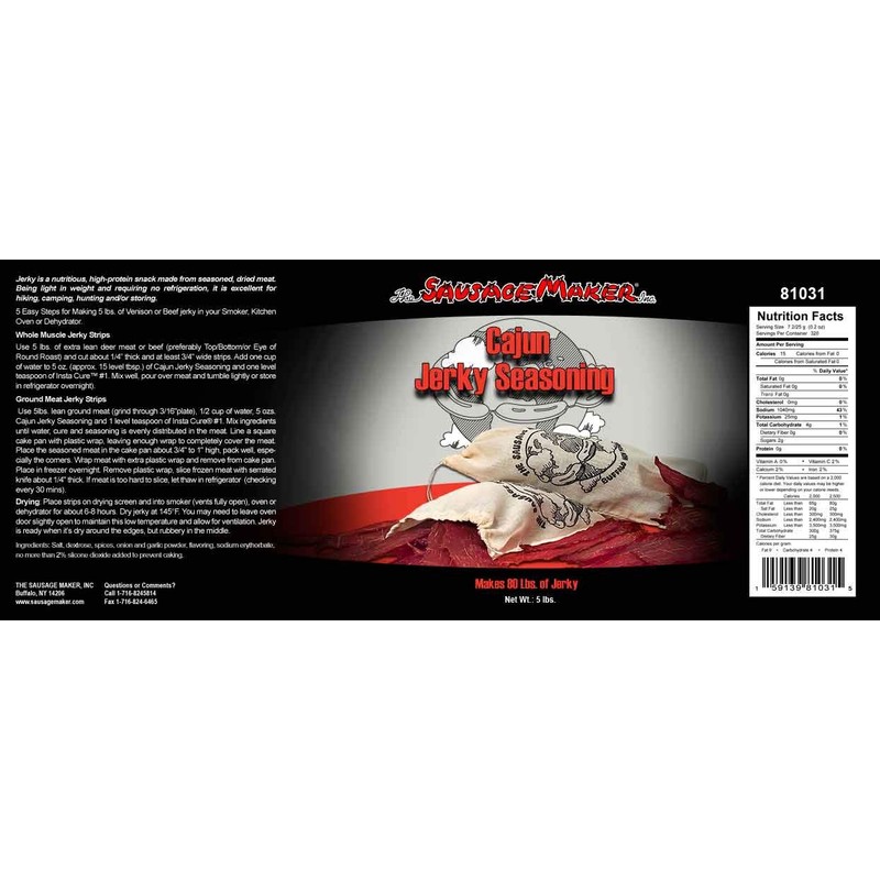 The Sausage Maker - Cajun Pepper Jerky Seasoning, 5 lb