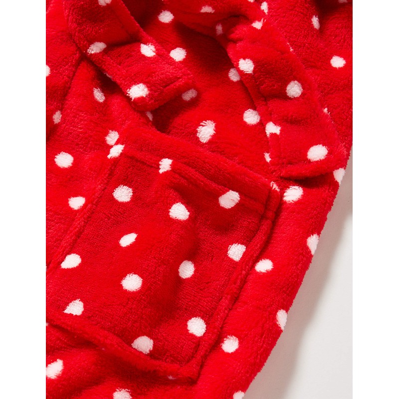 Playshoes Fleece Bathrobe, Unisex Children's Dressing Gown, dots