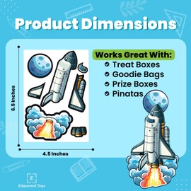 24 Make A Space Stickers for Kids - Create Your Own Space Shuttle, Rocket Ship, Astronaugt, UFO, and more - Easy To Use, No Mess Sticker Sheets - Great Space Party Favor & Rainy Day Activity