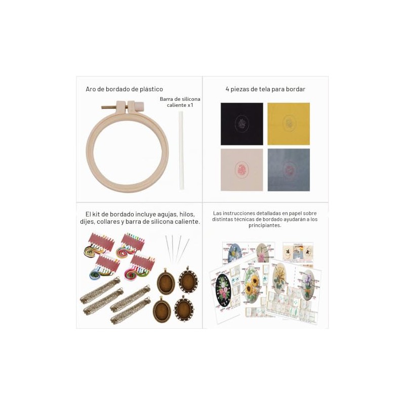 ZOCONE - Paquete de 4 kits de collar de bordado,