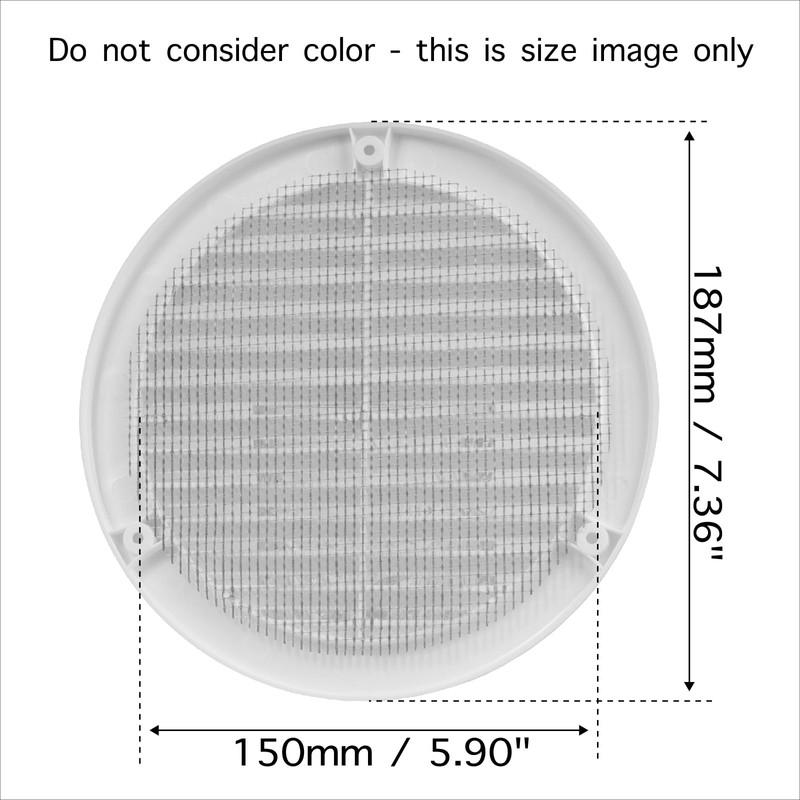 HVAC OV 6" Inch (Grille Dimensions) White Plastic Round Vent