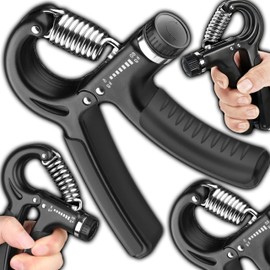 Retoo Hand trainer with adjustable resistance from 5 kg to 60 kg, non-slip, forearm trainer, grip strength trainer, finger trainer, training device for hand recovery, black