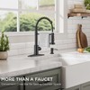 FORIOUS Black Kitchen Faucets with Sprayer, Stainless Steel Sink Faucet