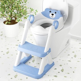 COOSEYA Toilet Seat, Potty Training Seat for Toddler, Upgraded 2-in-1 Potty Toilet Training for Boys and Girls,Waterproof Cushioned Mat with Non-slip Step Stool