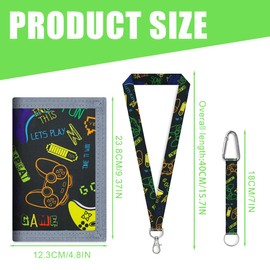 NHPY Pack of 1 children's wallet boys, wallet children, children's wallet boys, purse children, chest bag girls, with game console pattern, black