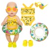 WanderGo 4 Teilig Badeanzug Puppen Set Puppenkleidung Sommer Schwimmset für