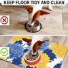 Blue Yellow Flowers Pet Cat Dog Food Mat-Absorbent Quick Dry
