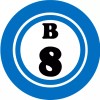 Kiwi Gifts B 8 B8 Bingo Ball - 3 Inch Circle Sticker 3" x 3" - Hobby Number Board Lucky