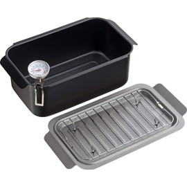 Wahei Freiz RB-2701 Ami Fryer Pot with Thermometer, Square, Tempura Pot, Bento Box, Small Amounts, Induction Compatible, Poco Frit