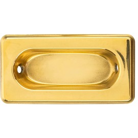 Brass Window Sash Lift | 3 1/8" x 1 5/8" | Pack of 10 | Recessed Pull for Sash Windows | Reproduction Furniture Hardware | UA-823-PB (10)