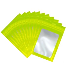 100Pcs Green Mylar Ziplock Bags Foil Sealed Bags Holographic Plastic Packaging Bags,8x13cm Smell Proof Bags Sweet Pouches Bags,Small Resealable Bags Sample Bags Storage Grip Seal Bags for Food,Jewelry