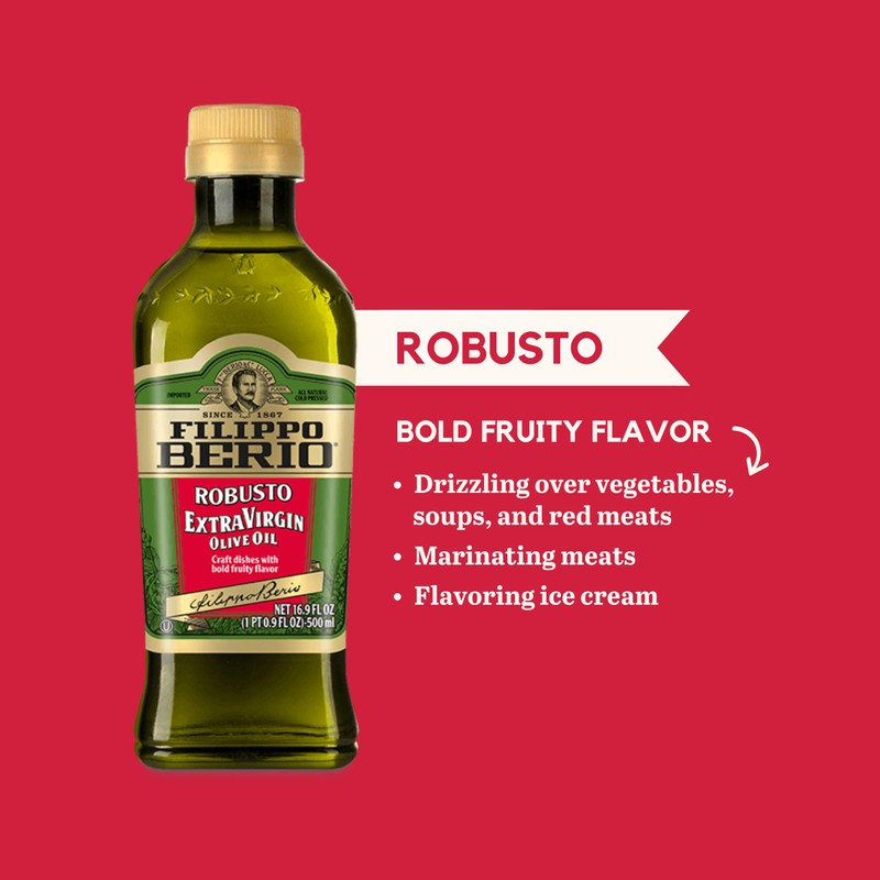 Filippo Berio Cold Pressed Extra Virgin Olive Oil, Robusto, 16.9