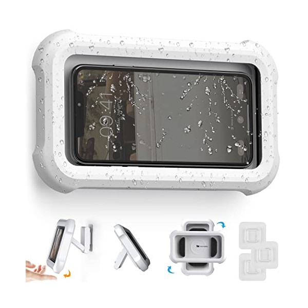 Waterproof Shower Phone Holder with 360Â° Rotation, Angle Adjustable, Wall