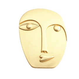 Fashion Portrait Gold Plated Figure Face Mask Brooch Lapel Pins for Women Girls Unique Minimalist Abstract Brooches Pin Clothes Accessory Jewelry Gift Valentines Day