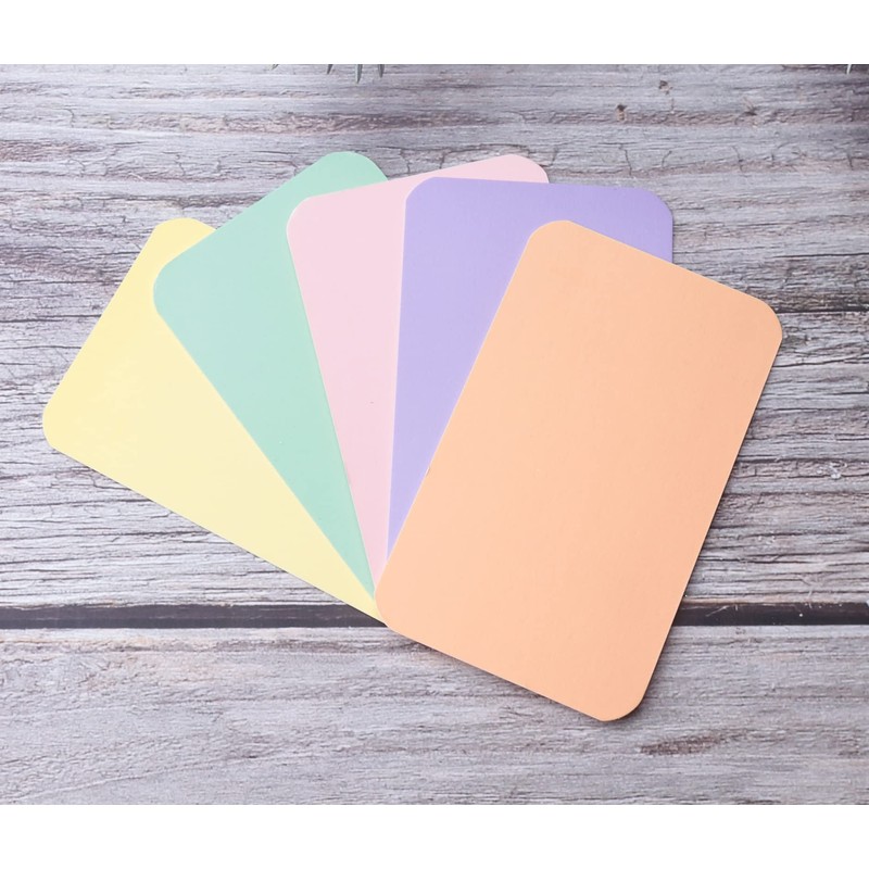Sowaka 100 Pcs Mini Cards Blank Colorful Round Corner Cardboard