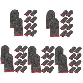 DOITOOL 5sets Finger Covers for Gaming Touch Screen Gloves Gaming Finger Sleeves Fiber Thumb Sleeves Slip-resistant 10pcs*5
