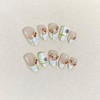 10 Pieces Handmade Nail Tips, Cherry Blossom Nibo Short False